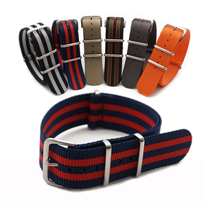 JUELONG Großhandel 20mm 22mm Ersatz-Uhrenarmband aus festem, gestreiftem, gewebtem Nylon - Product Image 2