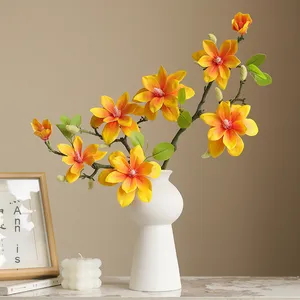 Nouveau Chinoiserie Simulé Main-Sensation Magnolia Fleur <span class=keywords><strong>Zen</strong></span> Rétro Maison Hôtel <span class=keywords><strong>Jardin</strong></span> Aménagement Paysager Floral pour la Saint-Valentin - Product Image 3