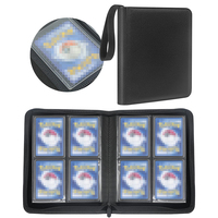 Album de collection de cartes premium à 4 pochettes sans anneaux, 160 pochettes à chargement latéral en PU, pour cartes TCG, sportives et de jeu de société