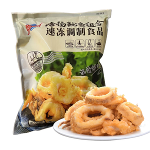 Baguettes de calamars surgelées pré-frites et assaisonnées, enrobées de panure, prêtes à cuisiner, personnalisables OEM, vente en gros directe usine - Product Image 2