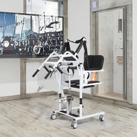 Chaise de transfert hydraulique médicale Ary pour personnes âgées à domicile, pliable, portable, capacité 150 kg, certifiée CE, garantie 1 an, B2B, noire