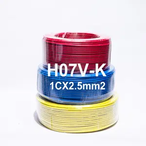 1X1.5 Mm2 Hoge Kwaliteit Flexibele H07V-K 450/750V Pvc Koper Elektrische Huishoudelijke Draad En Kabel Enkele Kern Koperdraad