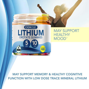 Permen Jeli <span class=keywords><strong>Lithium</strong></span> <span class=keywords><strong>Orotate</strong></span> OEM 5mg 10mg, Permen Jeli <span class=keywords><strong>Lithium</strong></span> <span class=keywords><strong>Orotate</strong></span> Terkelat dengan Tingkat Bioavalabilitas Tinggi untuk Mendukung Suasana Hati & Mengelola Stres - Product Image 4