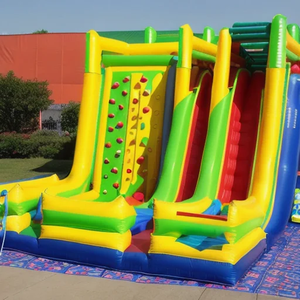 สไลเดอร์เป่าลมเชิงพาณิชย์ ผนังปีนป่าย PVC บ้านลมสีพาสเทล ศูนย์เล่นสำหรับเด็ก สำหรับเล่นในร่มและกลางแจ้ง - Product Image 3