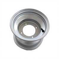 Nouvelle jante de roue en fer argenté électroplaqué de 8 pouces à 4 trous pour ATV, quad, motocross, vélo de plage, pièces détachées