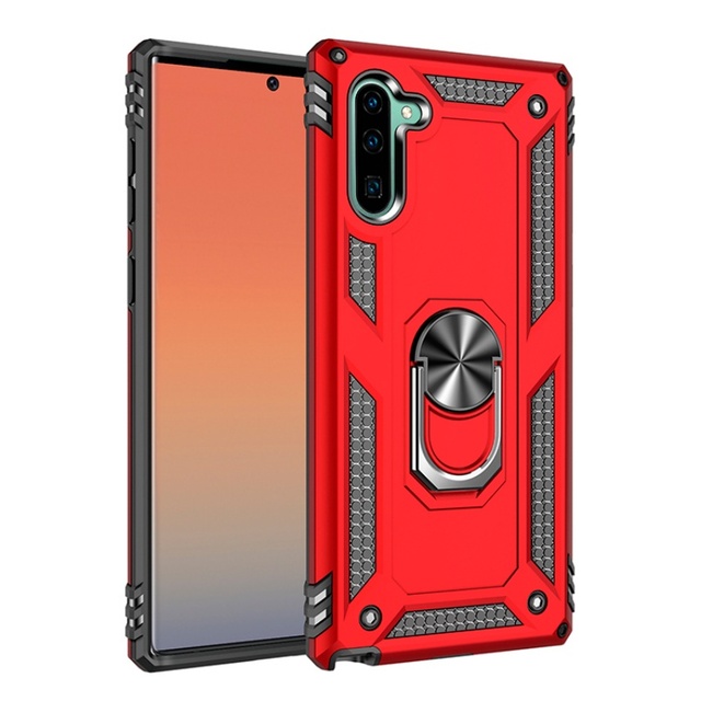 Armor TPU+PC UV Painted Shockproof Phone Case for for Note 10 with 360 Degree Rotating Magnetic Magnetic Kickstand
