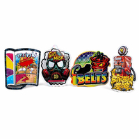 Sachets Doypack Mylar personnalisés imprimés holographiques pour biscuits et bonbons, 3,5g, 7g, 14g, motifs floraux exotiques, découpés, forme irrégulière, à fond plat
