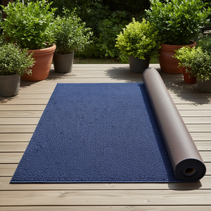 Alfombra para Exteriores Azul Oscuro de 6 pies x 13 pies, Alfombra Impermeable para Patio Trasero, Polipropileno, Rectangular, Pelo Plano, Antideslizante - Product Image 2