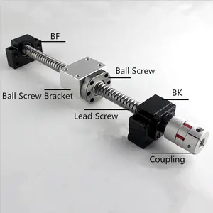 16mm lead screw SFU1605 1610 1616 ball screw set with ball nut nut housing BK12 BF12 Coupling