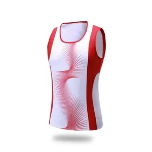 Secado rápido precio bajo alta calidad sublimación Impresión logotipo personalizado correr camiseta deporte al aire libre correr chaleco