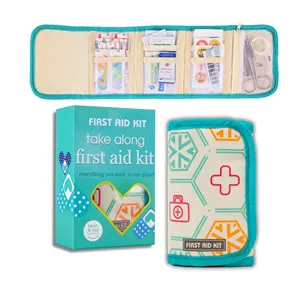 75 Pieces Customized Logo Best Travel Pocket Purse First Aid Kit For Mother Moms Kids Includes All Essential Medical Supplies