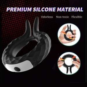 Fabriek Groothandel Mannen Vertraging Ejaculatie Haan 10 Trillingsmodi Siliconen + Abs Materiaal Elektrische Afstandsbediening Scrotum - Product Image 5