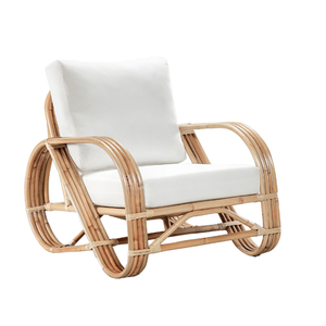Sillón de Ratán Estilo Boho para Jardín, Terraza o Sala de Estar, Diseño Contemporáneo para Hoteles y Restaurantes - Product Image 1