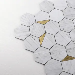 Moderne Decor Hexagon Pvc Vinyl Zelfklevende Mozaïek Sticker Schil En Stok Backsplash Tegels Voor Keuken Badkamer Slaapkamer Muur