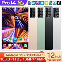 Rendimiento portátil 2025 Mini Pad con 16GB RAM 1TB ROM Dual SIM y pantalla de 12 pulgadas