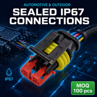 Conector de Cable Automotriz Doméstico 282080-1, Carcasa de 2 Orificios PA66 GF, IP67, 14A, 24V, Resistente a la Temperatura