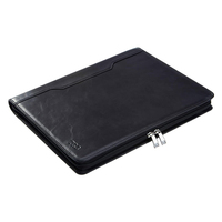Classeur de portefeuille à 3 anneaux fait à la main en faux cuir véritable 13.3 pouces sac pour tablette à usage quotidien Document ou étui rigide pour ordinateur portable