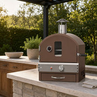 Four à pizza au bois pour extérieur, jardin, camping, usage commercial, avec thermomètre et cheminée