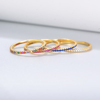 Bagues fines à la mode pour femmes S925 Sterling Silver Color Zircon Micro-incrustation Full Diamond Rings