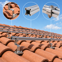 Système de montage de panneaux solaires pour toiture en tuiles, support de fixation réglable pour toit, CE ISO9001, conception personnalisée OEM
