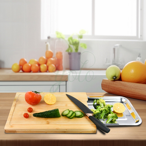 Youlike Planche à découper en bois de bambou Bloc à découper pratique multifonctionnel avec plateau à trancher pour outil de distributeur de boissons - Product Image 3