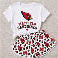 Tenue 2 pièces pour femme, t-shirt graphique à manches courtes et short imprimé avec cordon de serrage, ensemble décontracté pour la détente