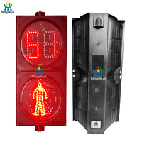 Feu de signalisation piétonnier LED 300 mm avec minuteur de compte à rebours à 2 chiffres, lampe de signalisation de passage pour piétons étanche pour les intersections routières urbaines