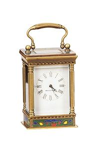 Imitated From 18th French Little Brass Cased Cloisonne Porcelain Dial 8 Day Repeater Mechanical Movement <strong>Carriage</strong> Travel <strong>Clock</strong> - Product Image 5