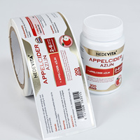 Impression d'étiquettes d'emballage en papier mat, autocollants métalliques imperméables pour les étiquettes de bouteilles de compléments vitaminiques