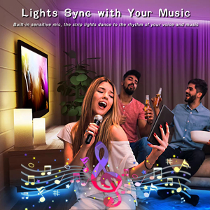 Tira de luces LED flexible inteligente con control remoto por aplicación Bluetooth RGB de 12 V, decoración navideña - Product Image 3