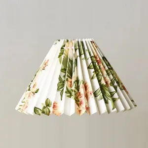 2023 Nordic Customized Color Printing E26 E27 Replacement Lampshades Folded Fabric PVC Lamp Cover Parts Pleated Print Lamp Shade