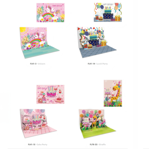 Sang Trọng Cá Nhân 3D Pop-up Giấy Thủ Công In Ấn Thiệp Chúc Mừng Chúc Mừng Sinh Nhật Glitters Pop up Thẻ - Product Image 1