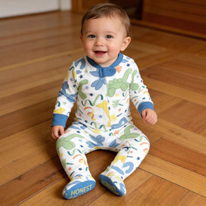 Tutina Unisex per Neonati in Fibra di Bambù Stampata, Leggera, per Casa e Sonno - Product Image 1