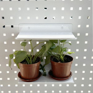 Square Hole Perforated Board Storage Rack With Hooks Tool Holders Organizers Household <b>Shelves</b> Partitions - Product Image 2