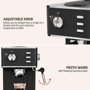 Modern 2-in-1 20Bar Touch Screen Semi-<b>Automatic</b> Espresso <b>Coffee</b> Maker Smart Multifunction Italian Stainless Steel EU Temperature - Product Image 5