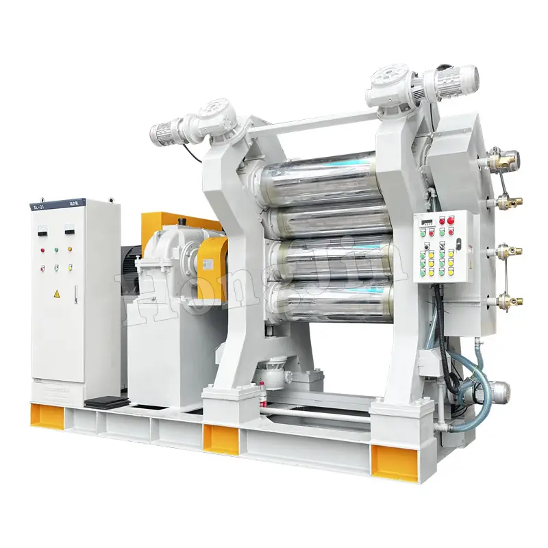 Four-Roller Calender Small Molding Machine Industrial Silicone Rubber Sheet Multi-Roller Extruder Plastic Calender