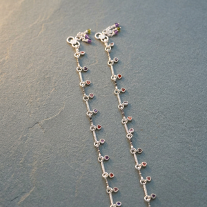 Tobilleras de Estilo Étnico para Mujer, Diseño Payal Plateado, Joyería Elegante, Cadena de Pie Tradicional India para Novias, Venta al Por Mayor - Product Image 4