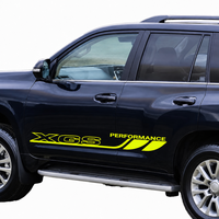 Autocollant latéral XGS Performance en fibre de carbone argentée : motif graphique de carrosserie Racing Rocker pour SUV 4x4, bande de porte sportive étanche