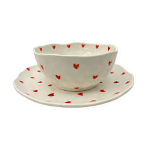 Factory INS <b>Hand</b> Painted Irregular Ceramic Dessert Cake Plate Flower Heart-Shaped Ceramic Salad Bowl - Product Image 1