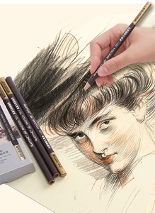 Marco Set di matita in legno marrone chiaro marrone chiaro carboncino morbido <span class=keywords><strong>per</strong></span> studenti d'arte che disegnano ed evidenziano piombo colorato - Product Image 6