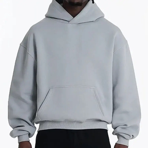 Sweat à capuche sans ficelle pour hommes, manches tombantes, sweat à capuche imprimé 100% coton lourd pour hommes - Product Image 5