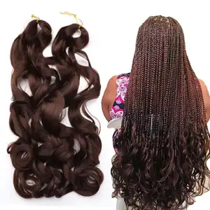 Wholesale Synthetic Hair For Braiding French Curl Curly Braiding Hair Extensions Ombre Spiral Wavy Pony Loose Wave Braiding Hair