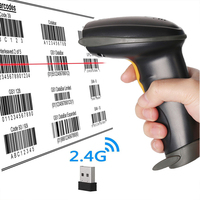 Escáner de Código de Barras Inalámbrico 1D 2D 2.4g, Láser USB de Largo Alcance Recargable, Lector de Códigos de Barras Automático
