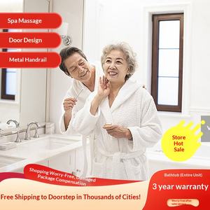 <span class=keywords><strong>Baignoire</strong></span> autoportante compacte <span class=keywords><strong>pour</strong></span> appartement, adaptée aux personnes <span class=keywords><strong>âgée</strong></span>s, sans obstacle, avec fonction massage et accoudoirs - Product Image 5