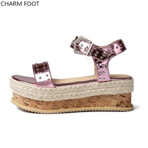 2020 nuovi arrivi delle donne del ribattino Incunea I <span class=keywords><strong>sandali</strong></span> della piattaforma - Product Image 2