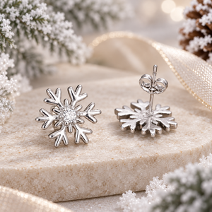 Orecchini a Forma di Fiocco di Neve per Donne, Design Natalizio, per Uso Quotidiano, Regalo per Feste, Accessori - Product Image 3