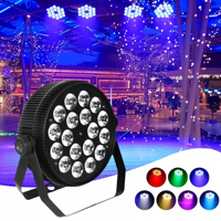 Éclairage de scène LED DMX512, 18 projecteurs PAR, 18x18W RGBWAUV 6-en-1, projecteur PAR LED plat et fin pour DJ, discothèque, parc, mariage, fête