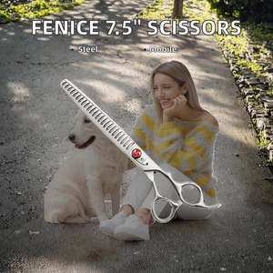 Tijeras portátiles para el cuidado de mascotas de 7,5 pulgadas, tasa de adelgazamiento de 70% para recorte de pelo de perro, Material de acero inoxidable - Product Image 2