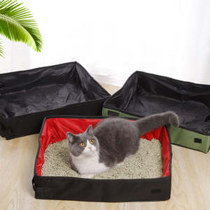 2023 personnalisé extérieur Oxford Portable Oxford chat litière étanche pliable voyage chat litière - Product Image 2