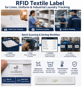 Étiquette textile RFID imperméable et lavable pour le contrôle des stocks de linge, le suivi des uniformes et les solutions de blanchisserie industrielle - Product Image 3